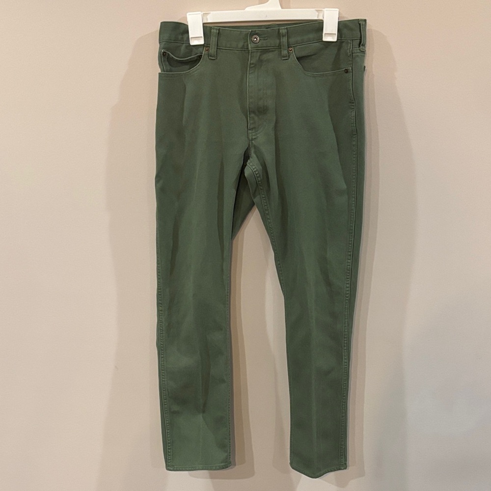 J Crew Olive Green Slim Fit Jeans Men's 32x32